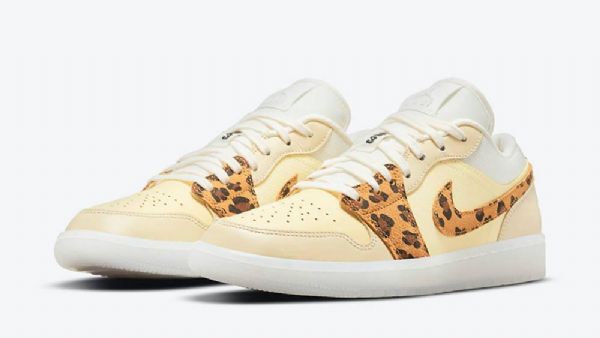 Nike Air Jordan 1 Low Tops Snkrs Day Sko Dame Gul Leopard