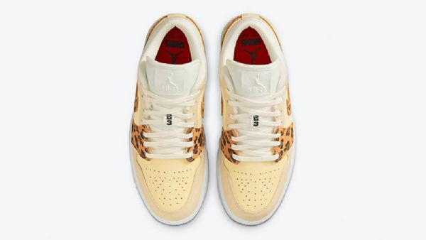 Nike Air Jordan 1 Low Tops Snkrs Day Sko Dame Gul Leopard