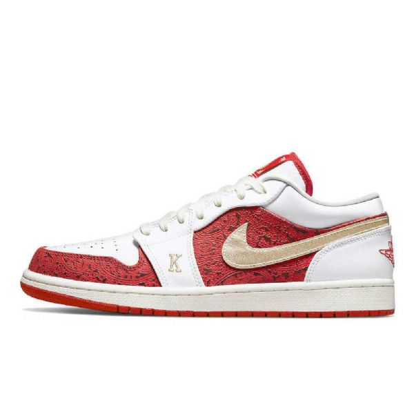 Nike Air Jordan 1 Low Tops Spades Sko Herre Hvite Rød