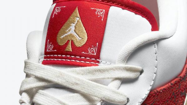Nike Air Jordan 1 Low Tops Spades Sko Herre Hvite Rød