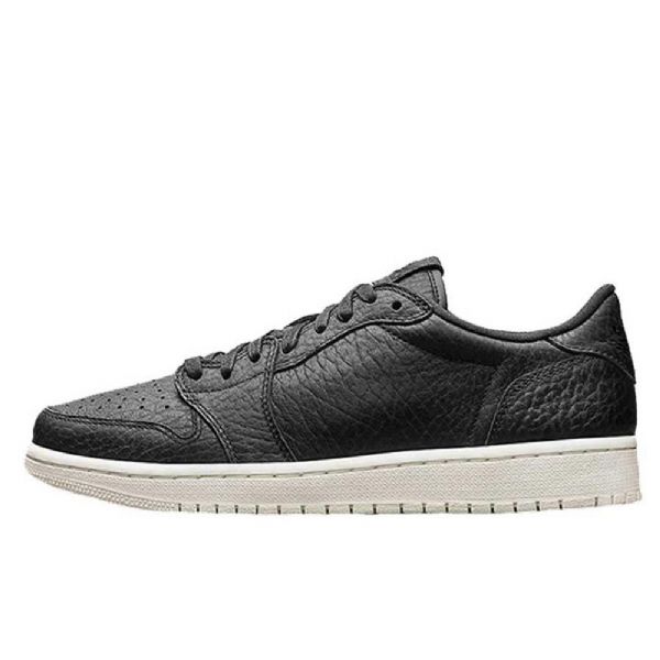 Nike Air Jordan 1 Low Tops Swooshless Sko Herre Svarte