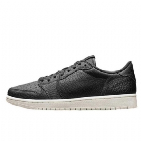Nike Air Jordan 1 Low Tops Swooshless Sko Herre Svarte