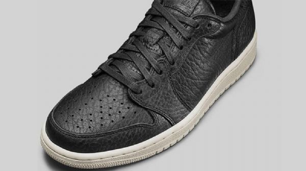 Nike Air Jordan 1 Low Tops Swooshless Sko Herre Svarte