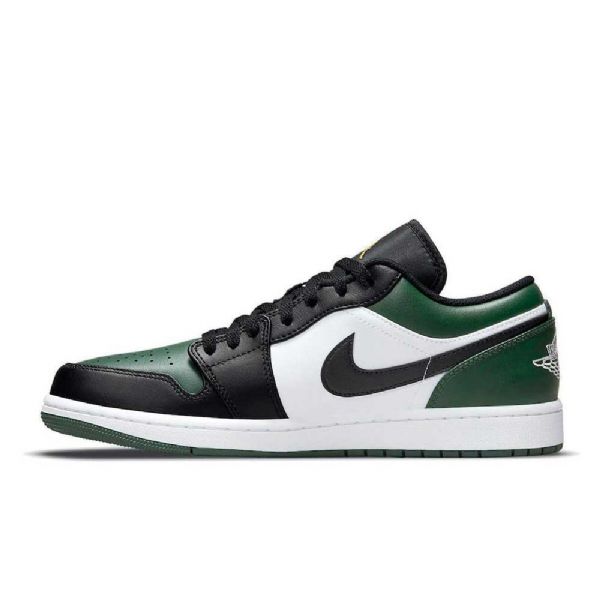 Nike Air Jordan 1 Low Tops Tå Sko Dame Grønn Svarte Hvite