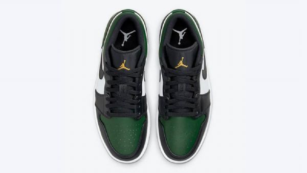 Nike Air Jordan 1 Low Tops Tå Sko Herre Grønn Svarte Hvite