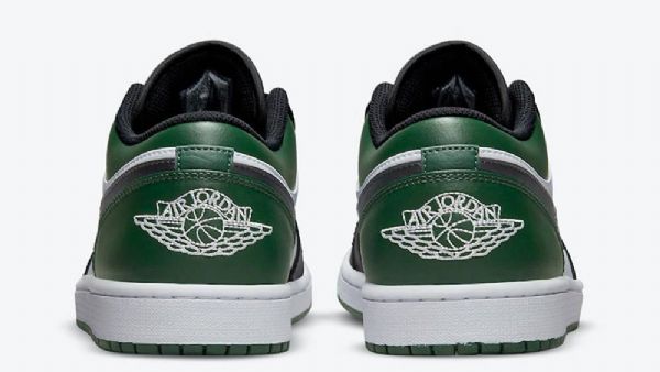 Nike Air Jordan 1 Low Tops Tå Sko Herre Grønn Svarte Hvite