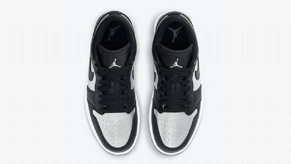 Nike Air Jordan 1 Low Tops Tå Sko Herre Sølv Svarte