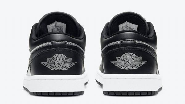 Nike Air Jordan 1 Low Tops Tå Sko Herre Sølv Svarte