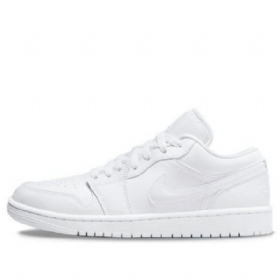 Nike Air Jordan 1 Low Tops Triple Retro Basketball Shoes Dame Hvite