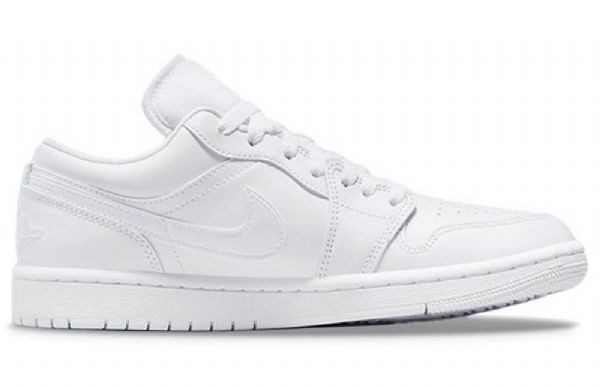 Nike Air Jordan 1 Low Tops Triple Retro Basketball Shoes Dame Hvite