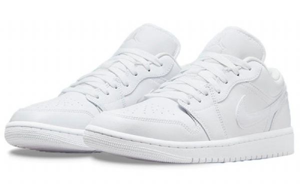 Nike Air Jordan 1 Low Tops Triple Retro Basketball Shoes Dame Hvite