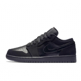 Nike Air Jordan 1 Low Tops Triple Sko Herre Svarte