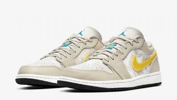 Nike Air Jordan 1 Low Tops Tropical Orewood Sko Herre Khaki