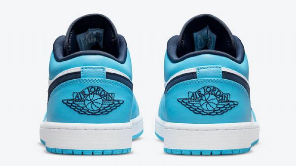 Nike Air Jordan 1 Low Tops Unc Sko Dame Blå Hvite