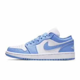 Nike Air Jordan 1 Low Tops Unc Sko Herre Blå