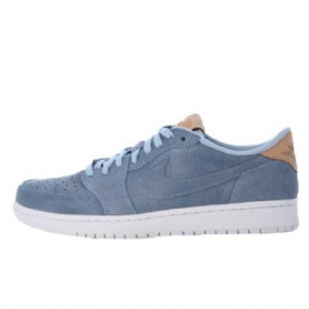 Nike Air Jordan 1 Low Tops Vachetta Tan Sko Herre Blå