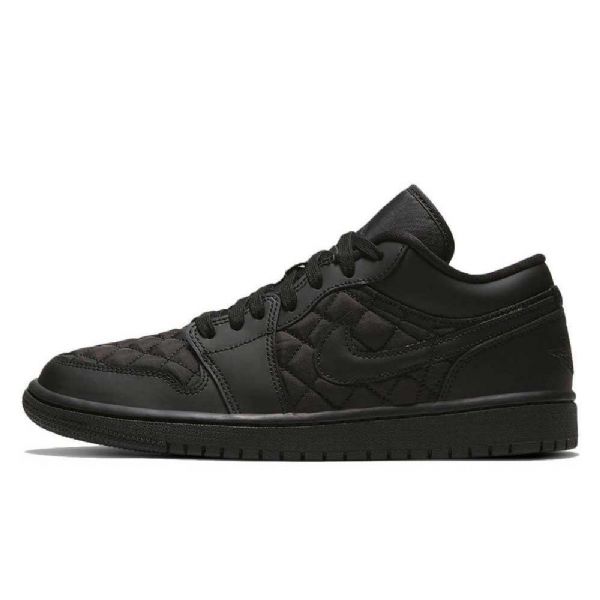 Nike Air Jordan 1 Low Tops Vattert Triple Sko Herre Svarte