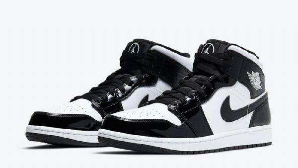 Nike Air Jordan 1 Mid Tops All Star Carbon Fiber Sko Herre Svarte Hvite
