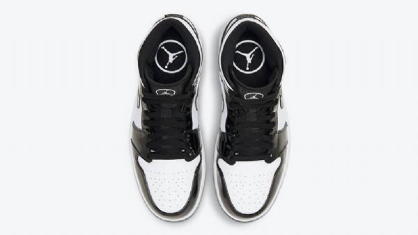 Nike Air Jordan 1 Mid Tops All Star Carbon Fiber Sko Herre Svarte Hvite