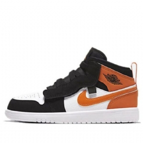 Nike Air Jordan 1 Mid Tops Alt (ps) Bp Joggesko Herre Svarte Oransje