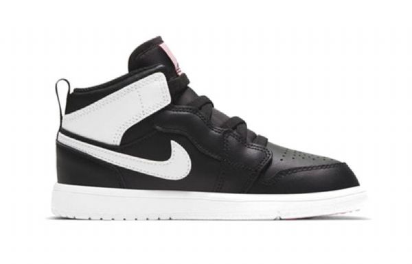 Nike Air Jordan 1 Mid Tops Alt Ps Retro Basketball Shoes Barn Svarte Hvite