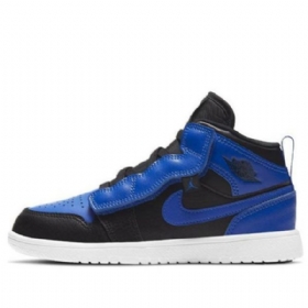 Nike Air Jordan 1 Mid Tops Alt Ps Retro Basketball Shoes Herre Svarte Blå
