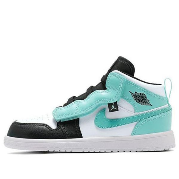 Nike Air Jordan 1 Mid Tops Alt Ps Retro Basketball Shoes Herre Svarte Turkis