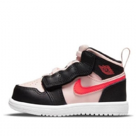 Nike Air Jordan 1 Mid Tops Alt Retro Basketball Shoes Barn Svarte Rosa