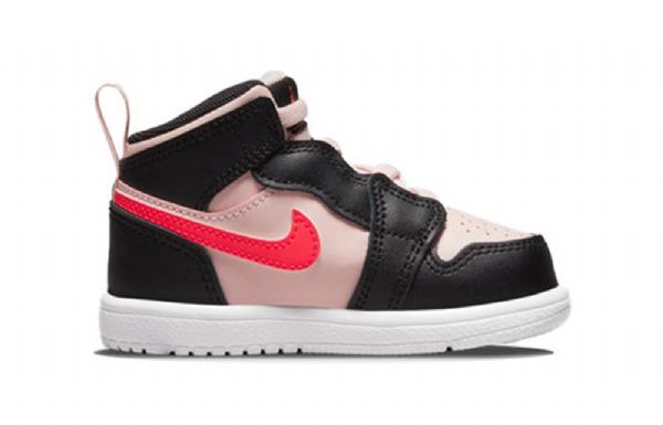 Nike Air Jordan 1 Mid Tops Alt Retro Basketball Shoes Barn Svarte Rosa