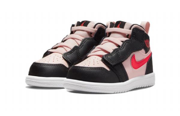 Nike Air Jordan 1 Mid Tops Alt Retro Basketball Shoes Barn Svarte Rosa