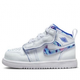 Nike Air Jordan 1 Mid Tops Alt Se Gc Td Sko Barn Hvite Blå