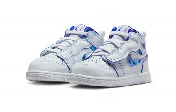 Nike Air Jordan 1 Mid Tops Alt Se Gc Td Sko Barn Hvite Blå