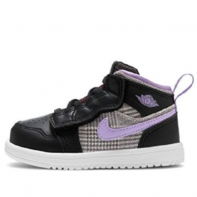 Nike Air Jordan 1 Mid Tops Alt Se Sko Barn Svarte Lilla