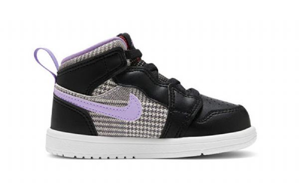 Nike Air Jordan 1 Mid Tops Alt Se Sko Barn Svarte Lilla