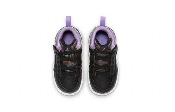Nike Air Jordan 1 Mid Tops Alt Se Sko Barn Svarte Lilla