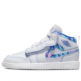 Nike Air Jordan 1 Mid Tops Alt Se Td Sko Barn Hvite Blå