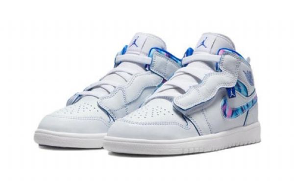 Nike Air Jordan 1 Mid Tops Alt Se Td Sko Barn Hvite Blå