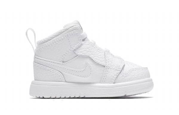 Nike Air Jordan 1 Mid Tops Alt Td Legacy Retro Basketball Shoes Barn Hvite