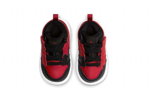 Nike Air Jordan 1 Mid Tops Alt Td Retro Basketball Shoes Barn Svarte Rød