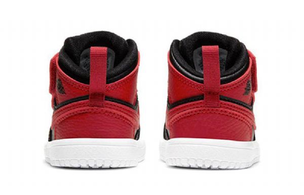 Nike Air Jordan 1 Mid Tops Alt Td Retro Basketball Shoes Barn Svarte Rød