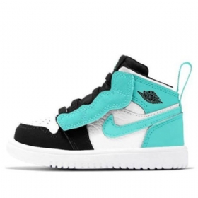 Nike Air Jordan 1 Mid Tops Alt Td Retro Basketball Shoes Barn Svarte Turkis