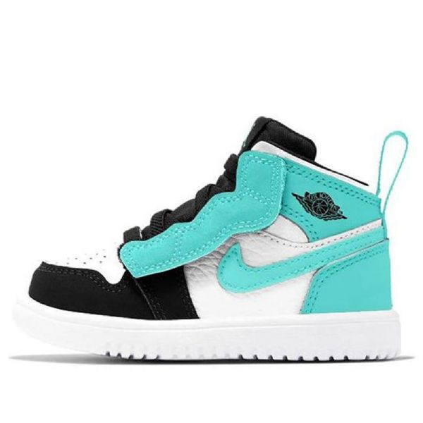 Nike Air Jordan 1 Mid Tops Alt Td Retro Basketball Shoes Barn Svarte Turkis