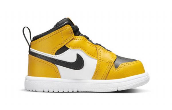 Nike Air Jordan 1 Mid Tops Alt Td Sko Barn Gul Hvite