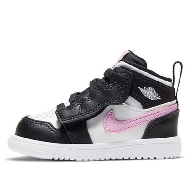 Nike Air Jordan 1 Mid Tops Alt Td Sko Barn Hvite Lyse Rosa