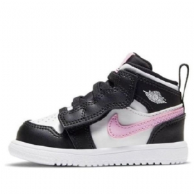 Nike Air Jordan 1 Mid Tops Alt Td Sko Barn Hvite Lyse Rosa