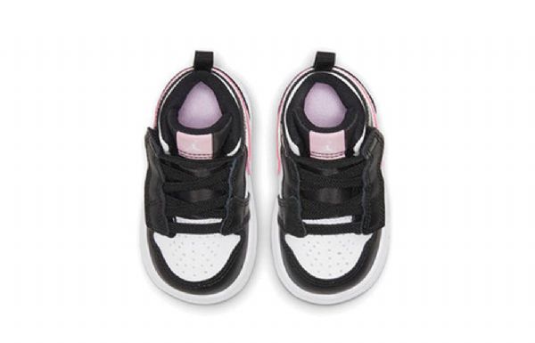 Nike Air Jordan 1 Mid Tops Alt Td Sko Barn Hvite Lyse Rosa