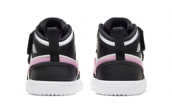 Nike Air Jordan 1 Mid Tops Alt Td Sko Barn Hvite Lyse Rosa