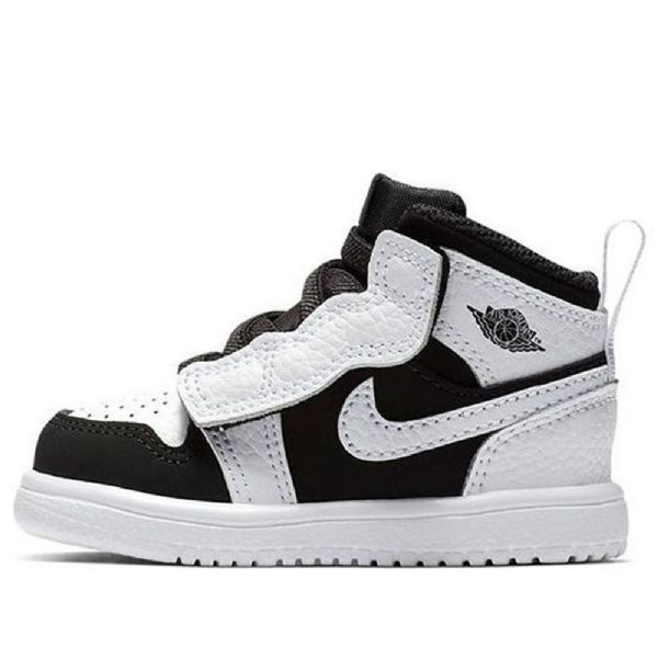 Nike Air Jordan 1 Mid Tops Alt Td Sko Barn Hvite Svarte