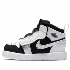 Nike Air Jordan 1 Mid Tops Alt Td Sko Barn Hvite Svarte