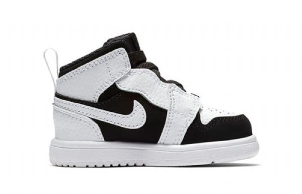 Nike Air Jordan 1 Mid Tops Alt Td Sko Barn Hvite Svarte
